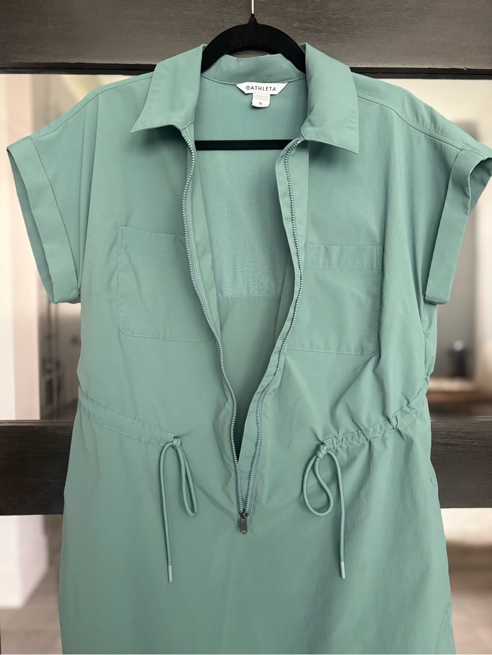 Athleta Topspin Dress Deep Ocean Teal Travel Golf Tennis Active Athleisure UPF M - Picture 3 of 11